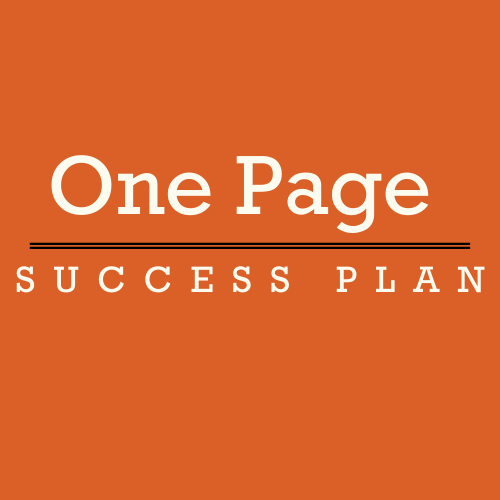One Page Small Business One Page Success Plan