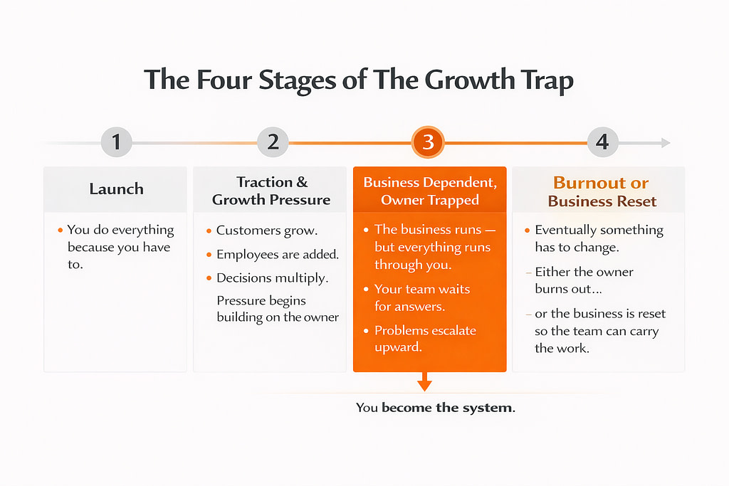 Small Biz Growth Trap With Bullet Points Small Business Growth Trap With Bullet Points